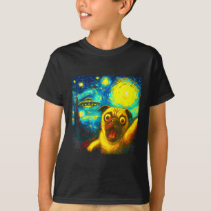 Pug Selfie Met Alien Ufo Grappige Sterrennacht Van T-shirt