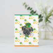 Pug Shamrock St. Patricks Dag Feestdagenkaart (Staand voorkant)