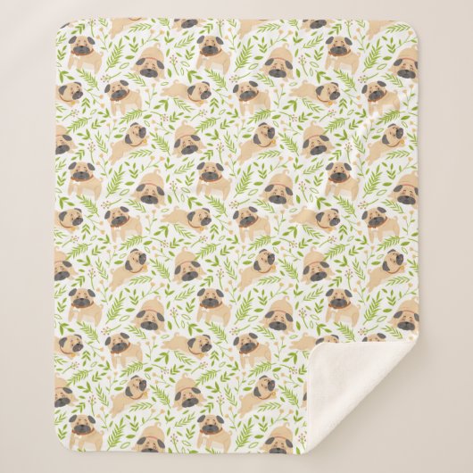 Pug Sherpa Blanket Deken (Voorkant)