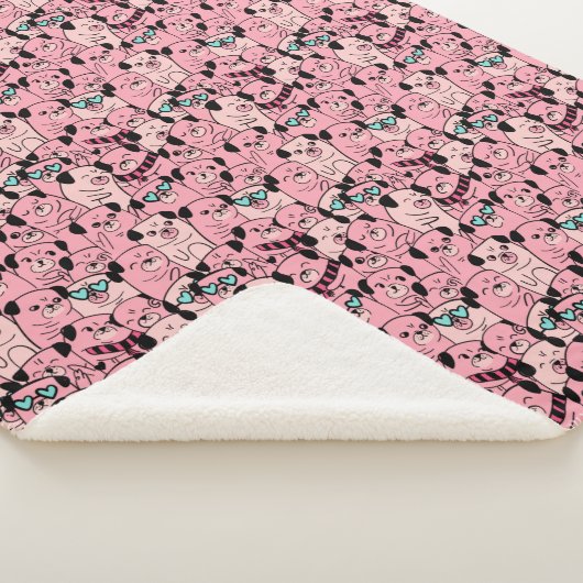 Pug Sherpa Blanket Sherpa Deken (3/4)