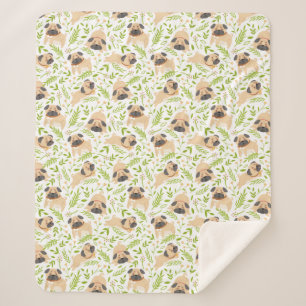 Pug Sherpa Blanket Sherpa Deken