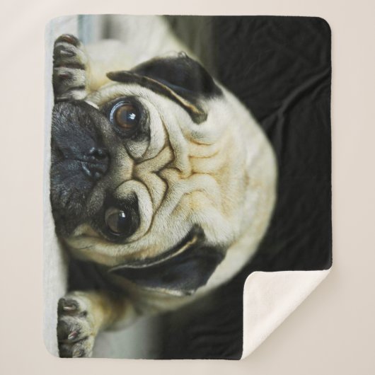 Pug Sherpa Deken (Voorkant)