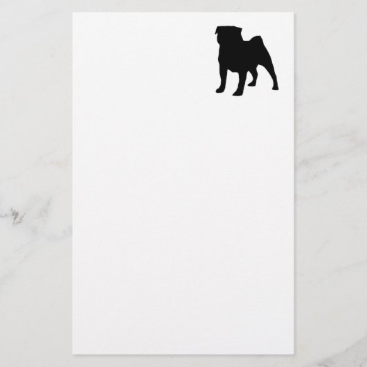 pug silhouet briefpapier (Voorkant)