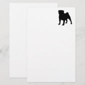 pug silhouet briefpapier (Voorkant / Achterkant)