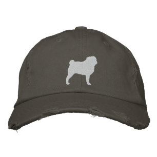 Pug Silhouet Geborduurde Pet