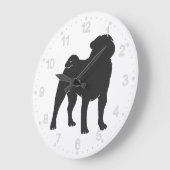 Pug silhouet - Kies achtergrondkleur Grote Klok (Hoek)