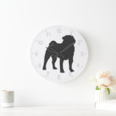 Pug silhouet - Kies achtergrondkleur Grote Klok (Huis)