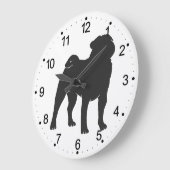 Pug silhouet - Kies achtergrondkleur Grote Klok (Hoek)