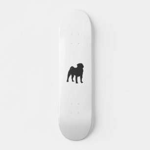 Pug silhouet - Kies achtergrondkleur Persoonlijk Skateboard