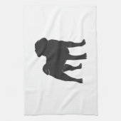 Pug silhouet - Kies achtergrondkleur Theedoek (Verticaal)