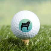 Pug Silhouet met aangepaste naam Golfballen (Insitu Shirt)