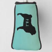 Pug Silhouet met aangepaste tekst Golfheadcover (Draai 90)