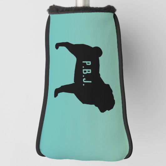 Pug Silhouet met aangepaste tekst Golfheadcover (Draai 90)