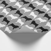 Pug Silhouet Patroon Cadeaupapier (Hoek)