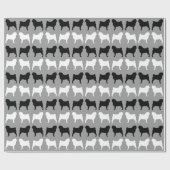 Pug Silhouet Patroon Cadeaupapier (Vlak)