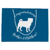 Pug Silhouette Baby shower Groot Cadeauzakje (Achterkant)