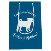 Pug Silhouette Baby shower Medium Cadeauzakje (Achterkant)