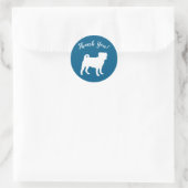 Pug Silhouette Baby shower Ronde Sticker (Tas)