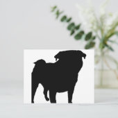 Pug Silhouette Briefkaart (Staand voorkant)