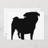Pug Silhouette Briefkaart (Voorkant / Achterkant)