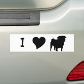 Pug Silhouette Bumpersticker (Op auto)