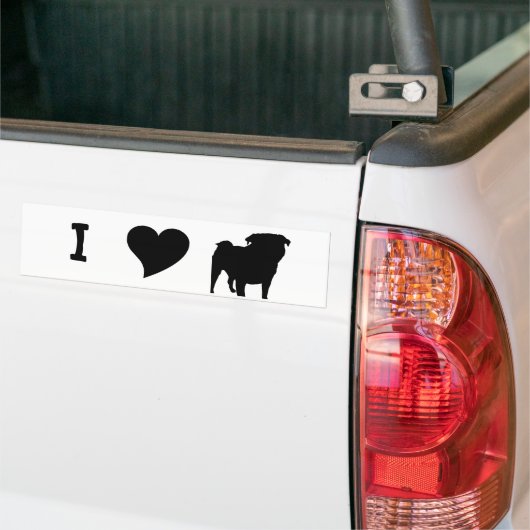 Pug Silhouette Bumpersticker (Op Truck)