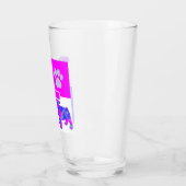 Pug Silhouette Dog & Paw Pink and Blue Square Glas (Links)