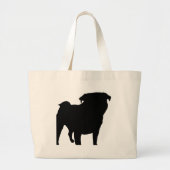 Pug Silhouette Grote Tote Bag (Voorkant)