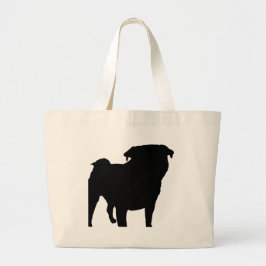 Pug Silhouette Grote Tote Bag