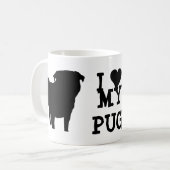 Pug Silhouette Koffiemok (Voorkant links)