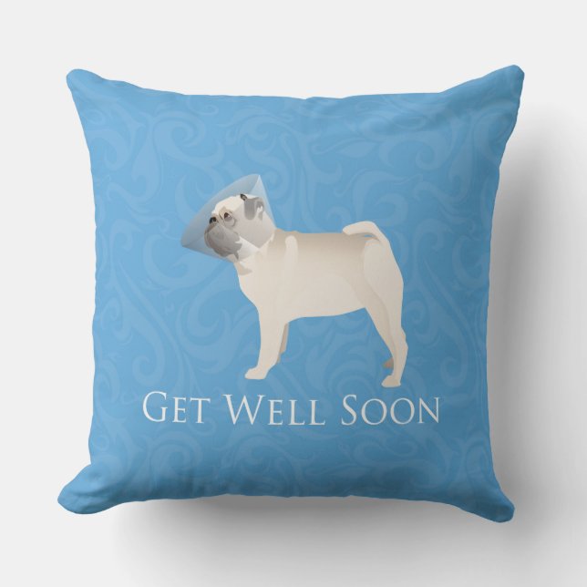 Pug Silhouette krijgt snel een goed ontwerp Kussen (Voorkant)