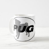 Pug Silhouette Mok (Voorkant links)