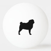 Pug Silhouette Pingpongbal (Voorkant)