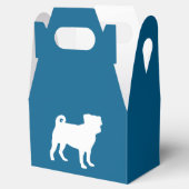 Pug Silhouette Puppy Baby shower Bedankdoosjes (Geopend)