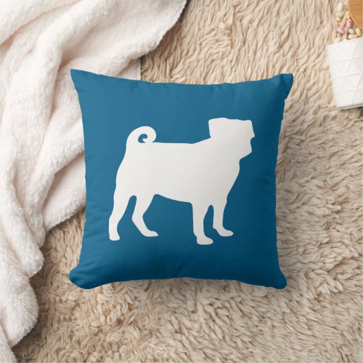 Pug Silhouette Puppy Baby shower Kussen (Deken)