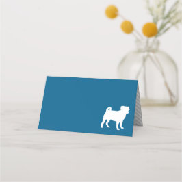 Pug Silhouette Puppy Baby shower Plaatskaartje