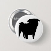 Pug Silhouette Ronde Button 5,7 Cm (Voorkant /achterkant)