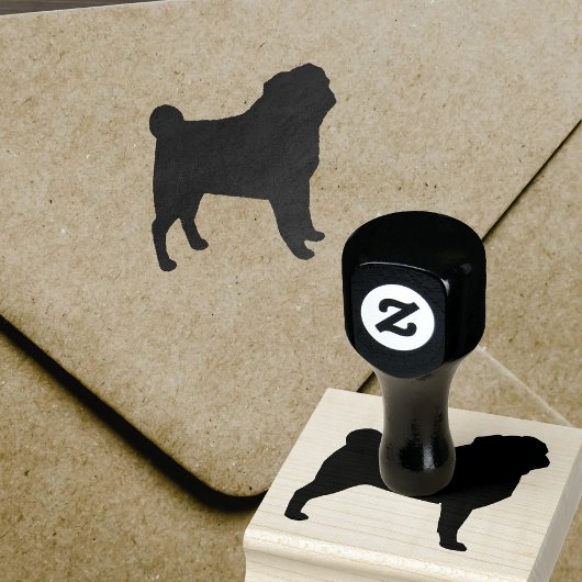 Pug Silhouette Rubberstempel