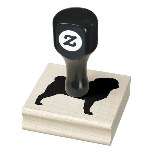 Pug Silhouette Rubberstempel (Stempel)