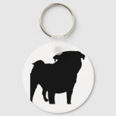 Pug Silhouette Sleutelhanger (Voorkant)