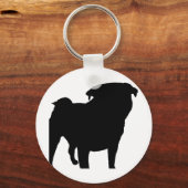Pug Silhouette Sleutelhanger (Voorkant)