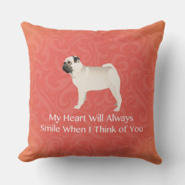 Pug Silhouette Thinking of You Design Kussen
