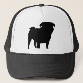 Pug Silhouette Trucker Pet