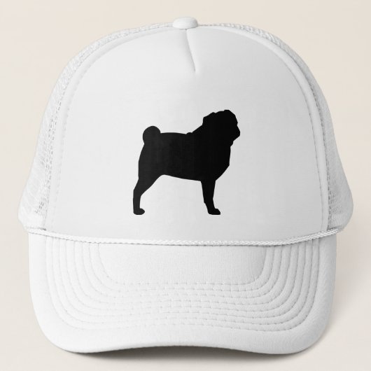 Pug Silhouette Trucker Pet (Voorkant)