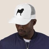 Pug Silhouette Trucker Pet (In situ)