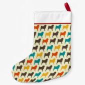 Pug Silhouetten | Dogs Patterned Custom Kleine Kerstsok (Achterkant)