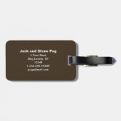 Pug Silhouetten met Hart Gepersonaliseerd Hondenli Bagagelabel (Achterkant horizontaal)