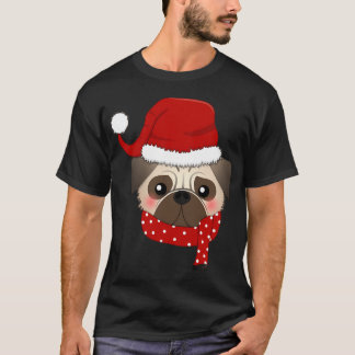 Pug Sinterklaas Kerst Patroon T-shirt