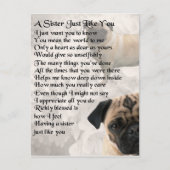 Pug Sister Poem Briefkaart (Voorkant)