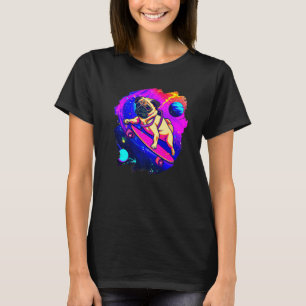 Pug Skateboarden in Vintage Ska met uitwendig ruim T-shirt
